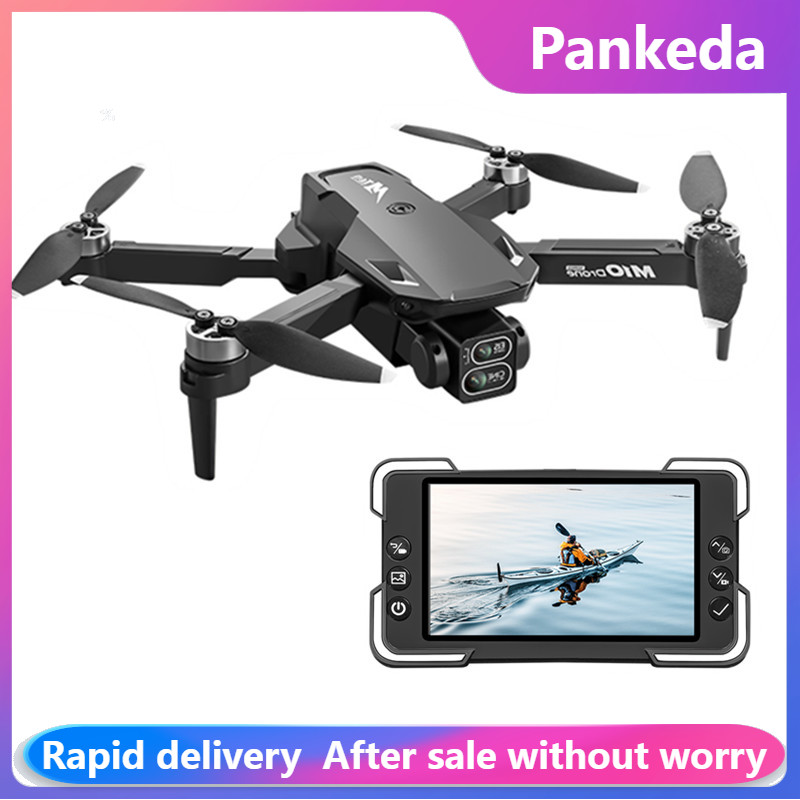 Drone Camera With Gimbal - M10カメラドローン、画面付きリモコン、デュアルカメラ、オプティカルフローポジショニング、2.4G RCクアッドコプター、ワンボタン離陸ドローン