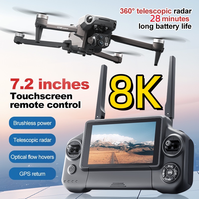 8K 3軸ジンバルブラシレス7.2インチタッチスクリーンFP - Drone Camera With Gimbal のレビューと価格
