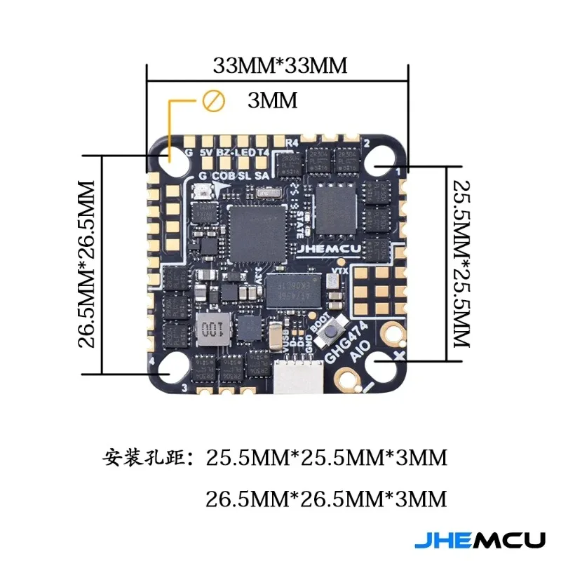 JHEMCU GHG474AIO 40A AIO フライトコ - Betaflight Fc F4 のレビューと価格