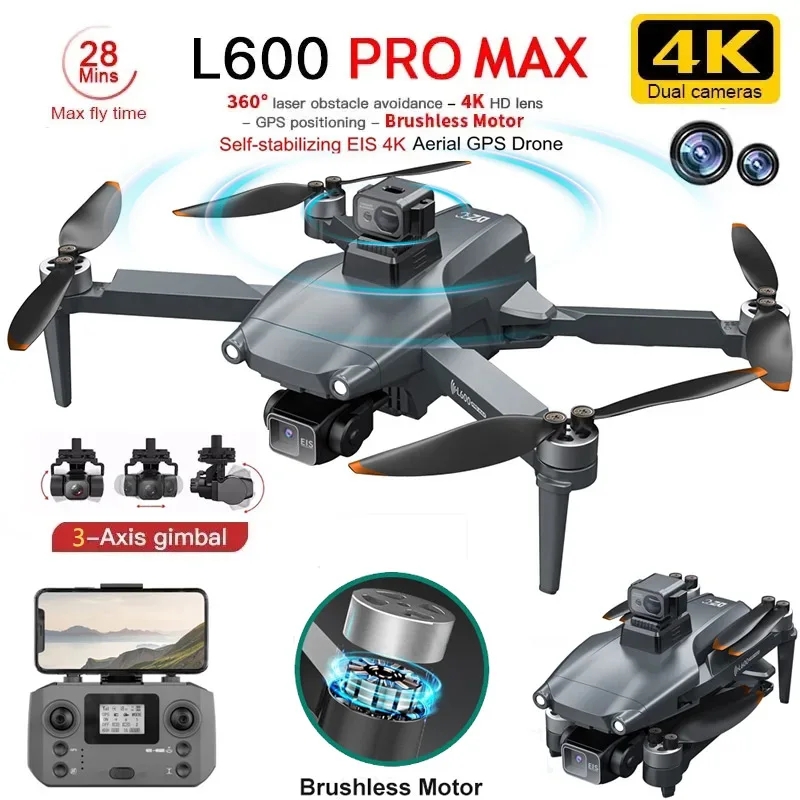 L600 プロマックス GPS ドローンプロフェッショナル  - Drone Camera Lens のレビューと価格