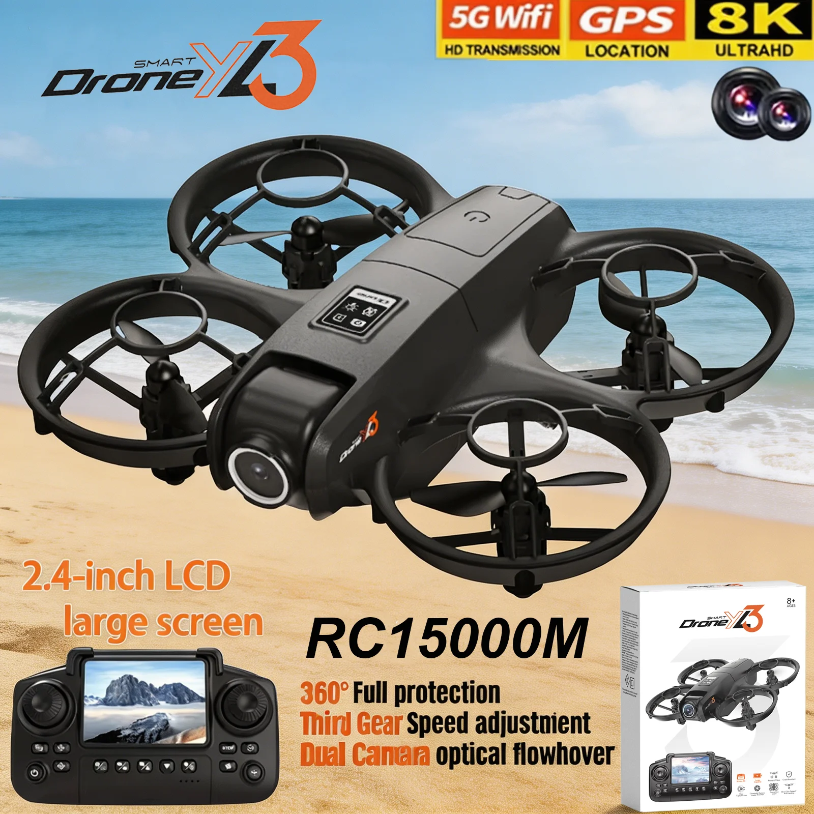 新型YL3 RCドローン 8K 1080P広角デュアルHDカ - Drone Camera Wide Angle のレビューと価格