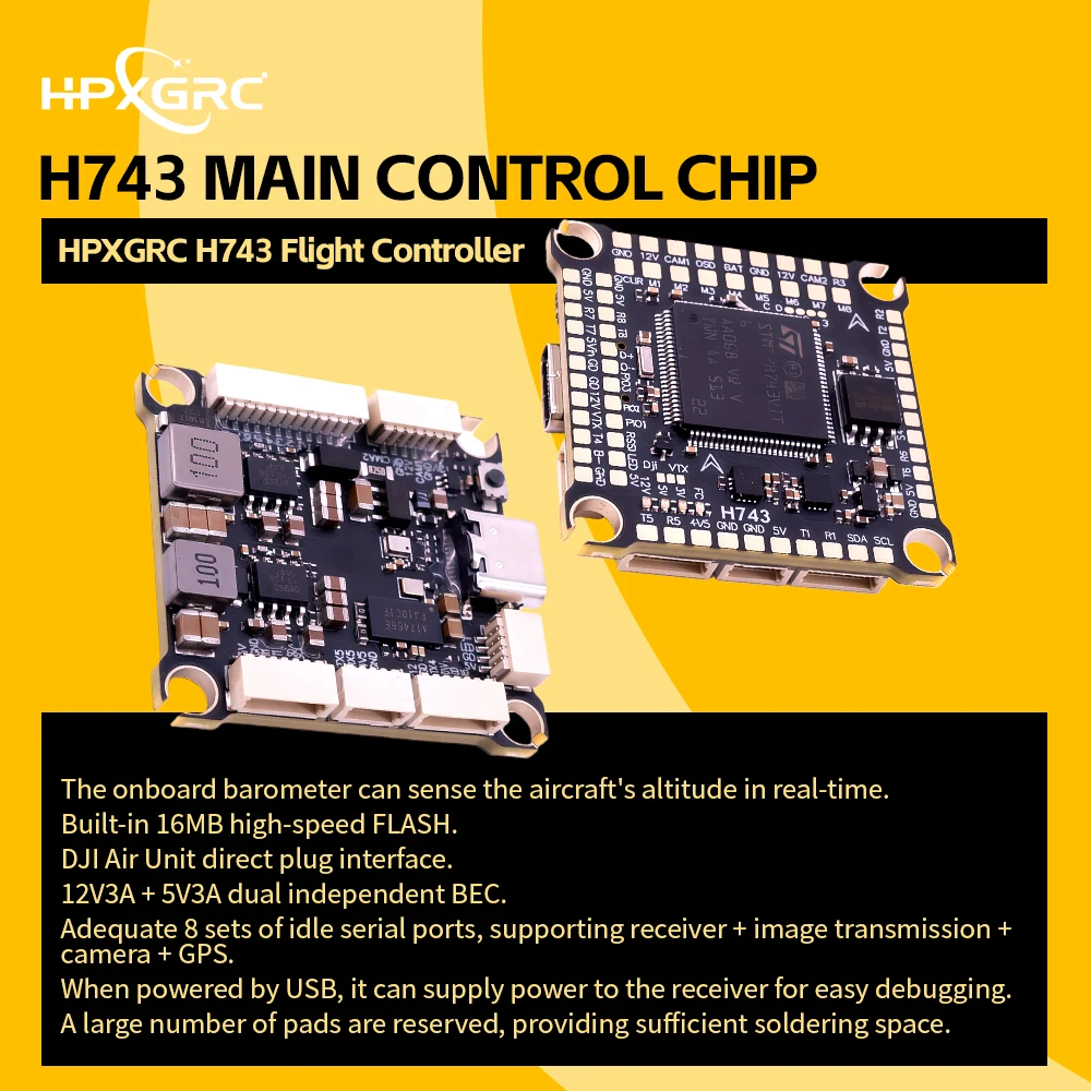HPXGRC H743 フライトコントローラー デュアル I - Betaflight Fc F7 のレビューと価格